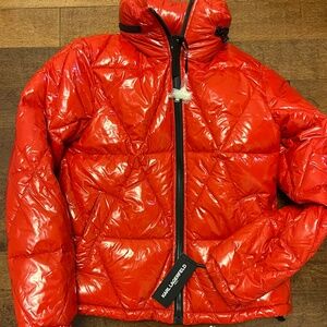 Karl Lagerfeld red puffy coat
